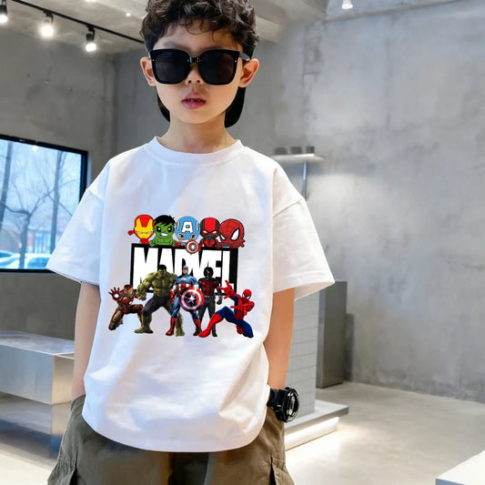 Marvel-kinderT-shirt - Kleurrijke chibigroep