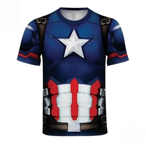 Avengers Captain America-compressie-T-shirt - Tactische outfit, marineblauw