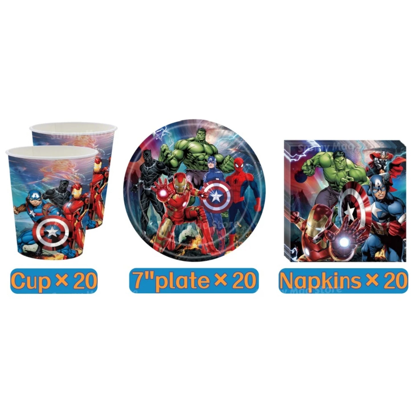 Avengers-verjaardagsdecoratieset - Cijferballonnen Iron Man Spider-Man