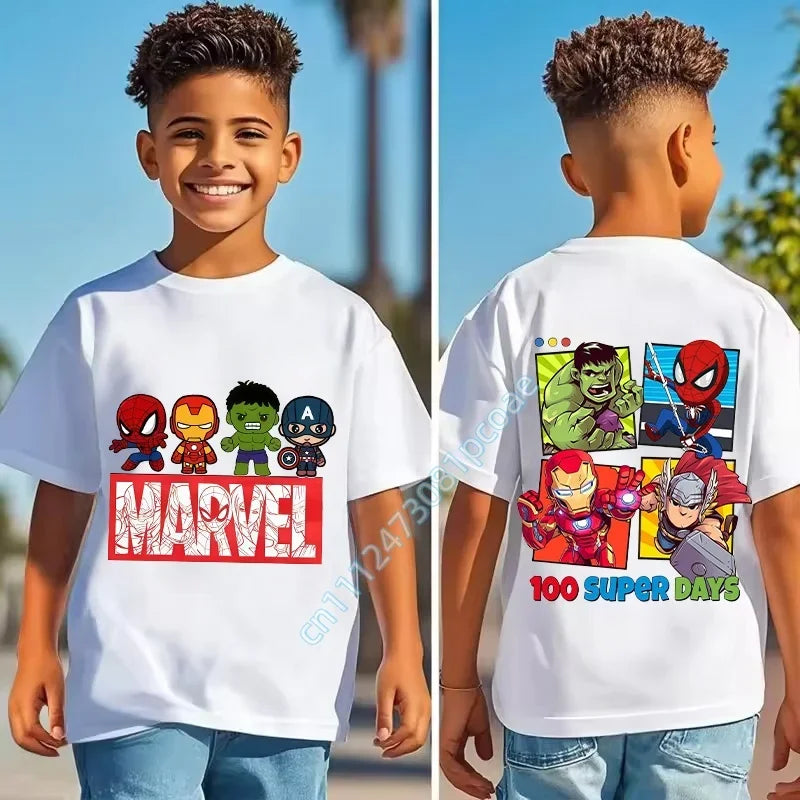 Marvel T-shirt voor kinderen - 100 Super Days terug naar school