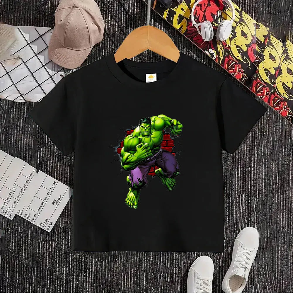 Hulk-kinderT-shirt - Door een witte bakstenen muur heen brekend