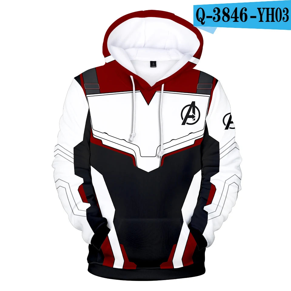 Avengers Endgame-hoodie - 3D-kwantumpak in wit en rood