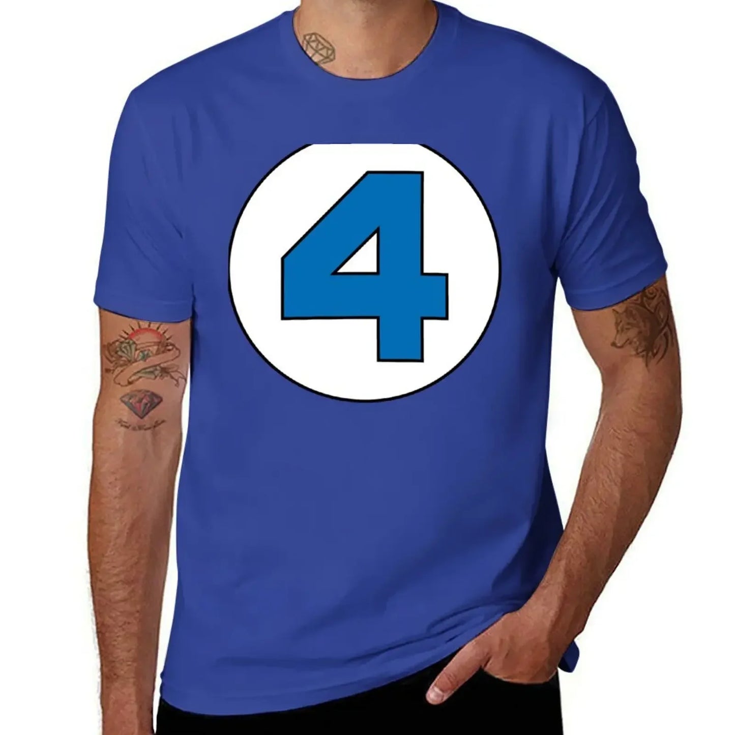 T-shirt The Fantastic 4 - Rond avec logo noir grande taille