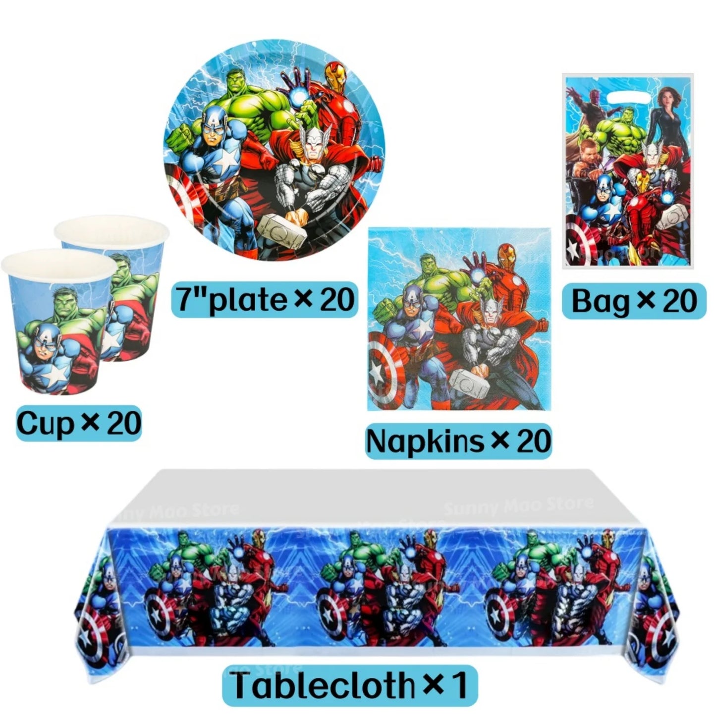 Avengers-verjaardagsdecoratieset - Cijferballonnen Iron Man Spider-Man