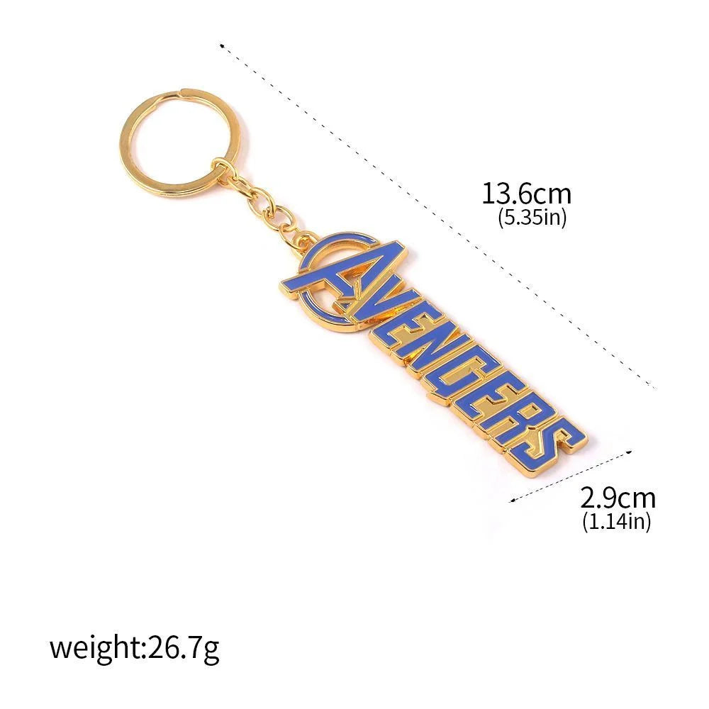 Avengers-sleutelhanger - Blauwe en gouden tekst