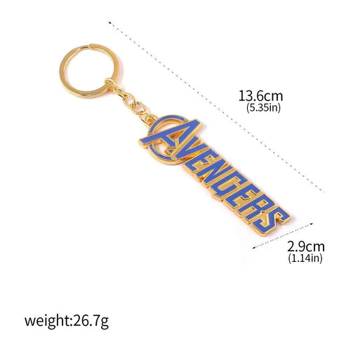 Avengers-sleutelhanger - Blauwe en gouden tekst