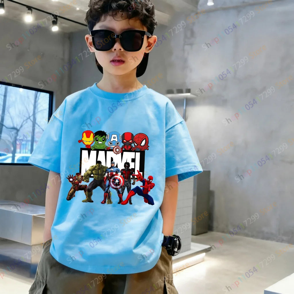 Marvel-kinderT-shirt - Kleurrijke chibigroep