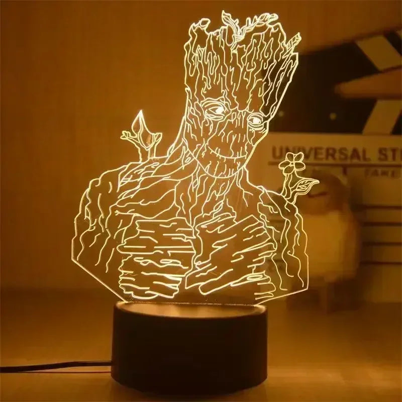 LED-lamp Marvel Avengers Groot - Opgeheven armen, 3D, 18cm