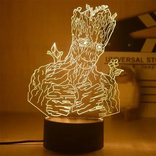 LED-lamp Marvel Avengers Groot - Opgeheven armen, 3D, 18cm