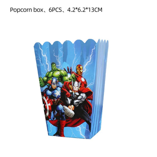 Avengers verjaardagsdecoratie - popcornbakjes x6