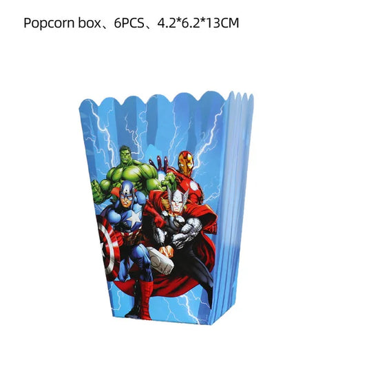 Avengers verjaardagsdecoratie - popcornbakjes x6