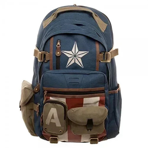 Avengers Captain America-rugzak – vintage militaire stijl met ster