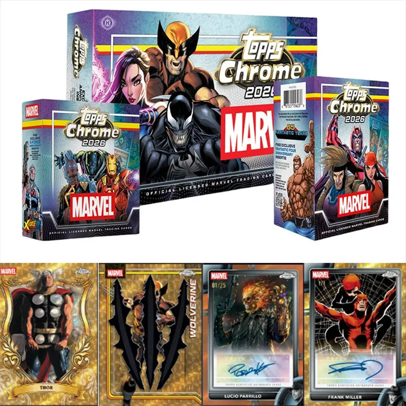 Cartes à collectionner Topps Chrome Marvel Comics 2026 - Coffret officiel Wolverine Venom