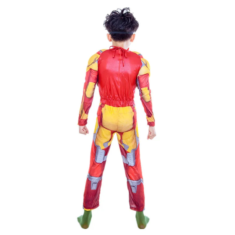 Iron Man-cosplaykostuum voor kinderen - gouden gespierd pak